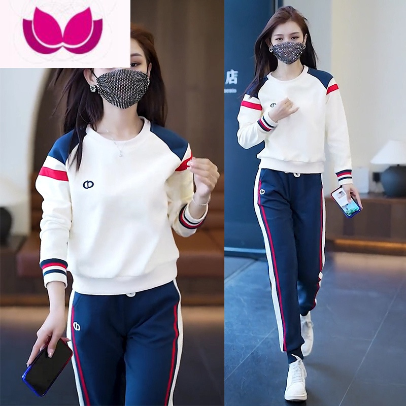 七斓休闲运动套装女小个子女装春装时尚洋气减龄显瘦卫衣运动装套