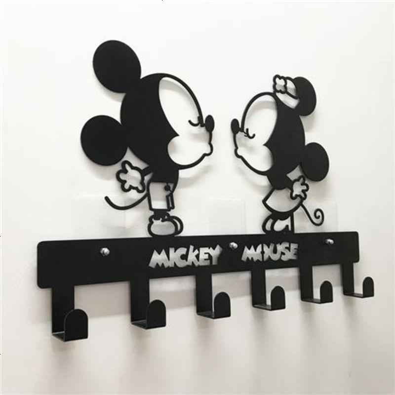 免打孔挂衣钩创意强力粘墙壁挂衣架衣帽架卡通装饰挂钩置物架排钩 米奇款