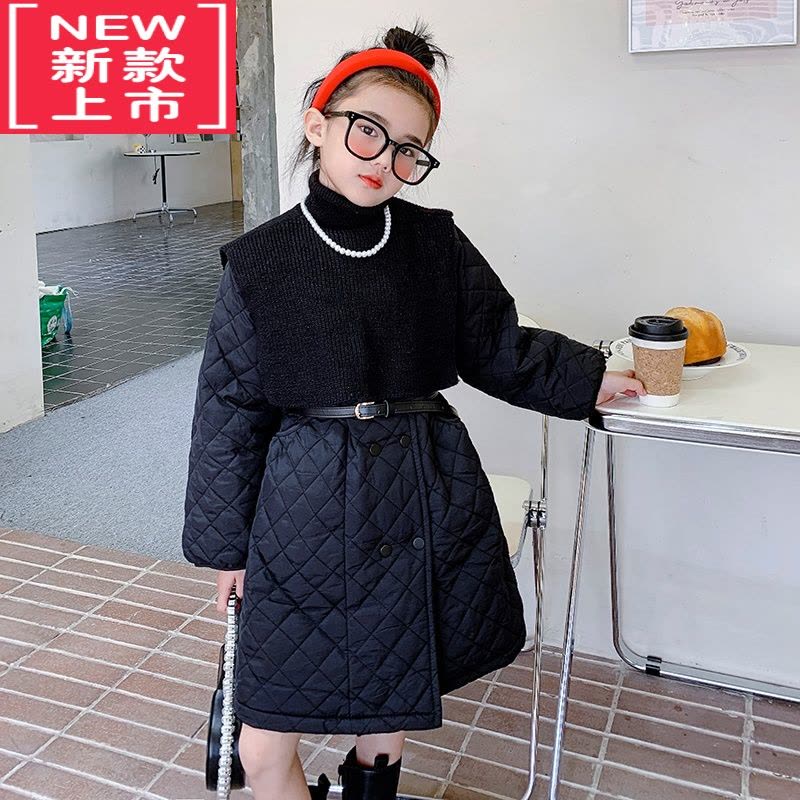 可莉允女童棉服冬装2022新款女大童时髦秋冬装儿童洋气网红披肩棉衣外套图片