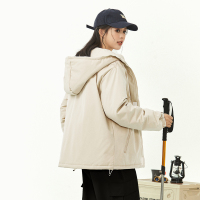 唐狮2024春款外套女新款设计感工装夹克春秋季户外冲锋少年上衣_336 XL 本白（实物偏米白）