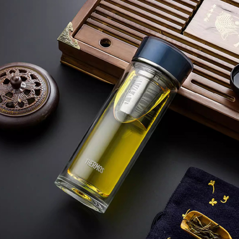 膳魔師玻璃杯400ml双层茶水分离水杯TCGE-400(随机发货)高清大图