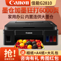 佳能(Canon)G2810彩色喷墨墨仓式连供照片相片打印机家用办公A4试卷文档一体机 替代G2800 3810 套餐一