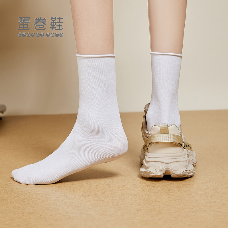 蛋卷鞋小白鞋女2024夏季新款网面透气休闲运动鞋女厚底增高老爹鞋