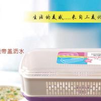 三美优家 多功能带盖沥水筷子盒筷子笼筷子架 6513 颜色随机 颜色随机