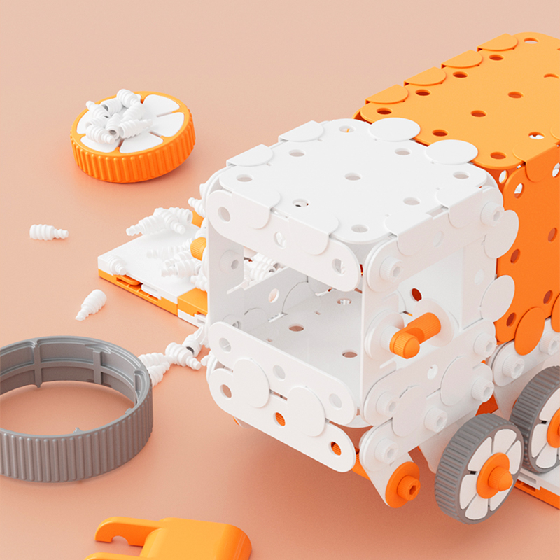 稚爱能构 启蒙积木星际货车拼装玩具儿童益智组装礼物拼接高颜值搭建积木圣诞节双12礼物早教百变建构好玩多样教育高清大图