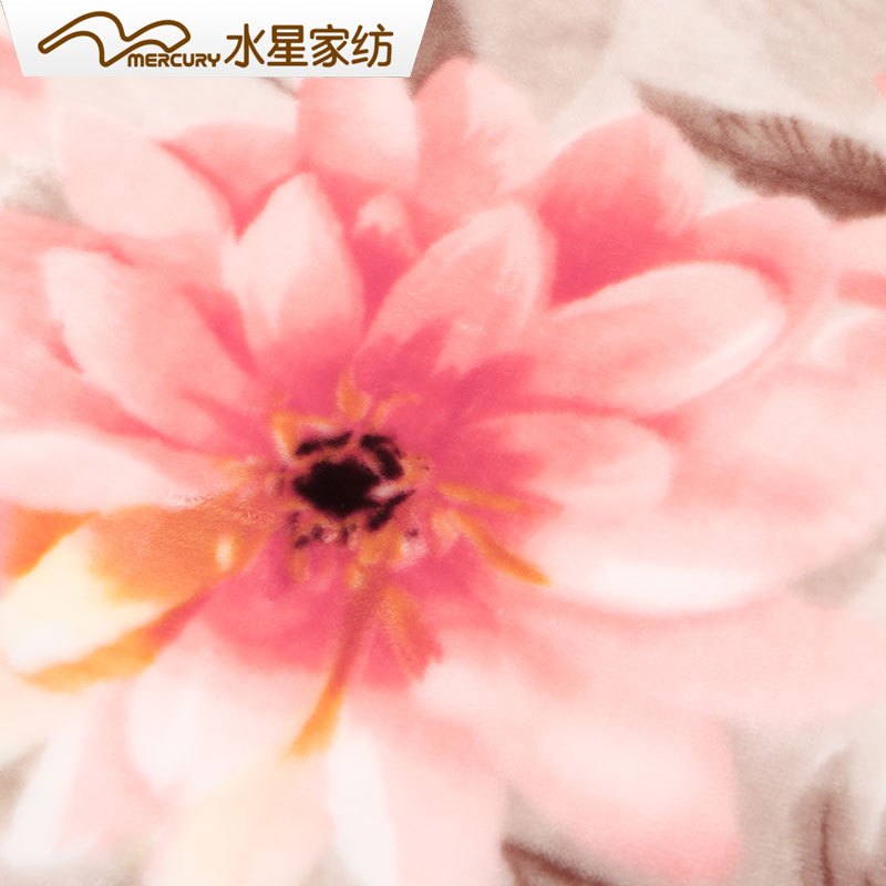 水星家纺加厚毛毯秋冬毯子双人保暖毛毯满庭芳华拉舍尔毯绒面1.5m床其他