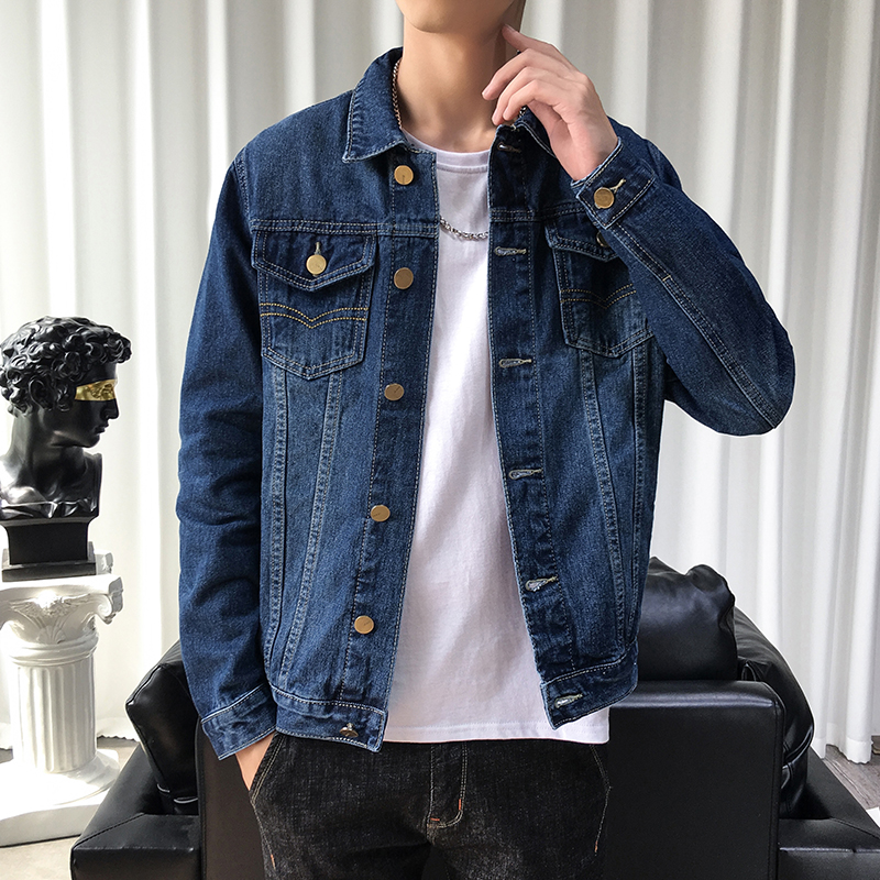 leevirhino秋冬新款男士牛仔衣男修身简约外套男士百搭韩版潮款夹克大