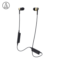 铁三角(audio-technica)ATH-CKR35BT运动无线蓝牙入耳式耳机手机耳麦颈挂线控 金色