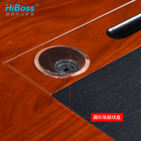 HiBoss老板桌办公桌桌椅组合办公家具实木皮油漆大班台