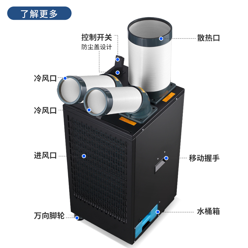 苏宁宜品工业空调扇冷风机冷气扇大型制冷器商用工业空调-小2匹