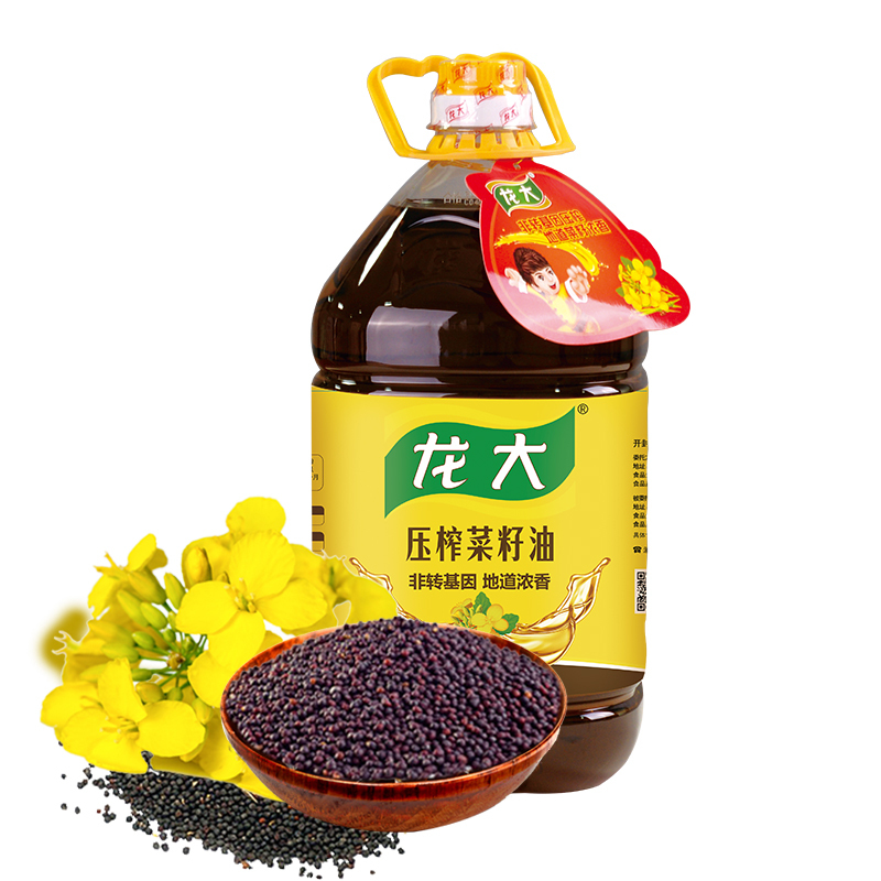龙大 食用油 非转基因 压榨菜籽油 5L