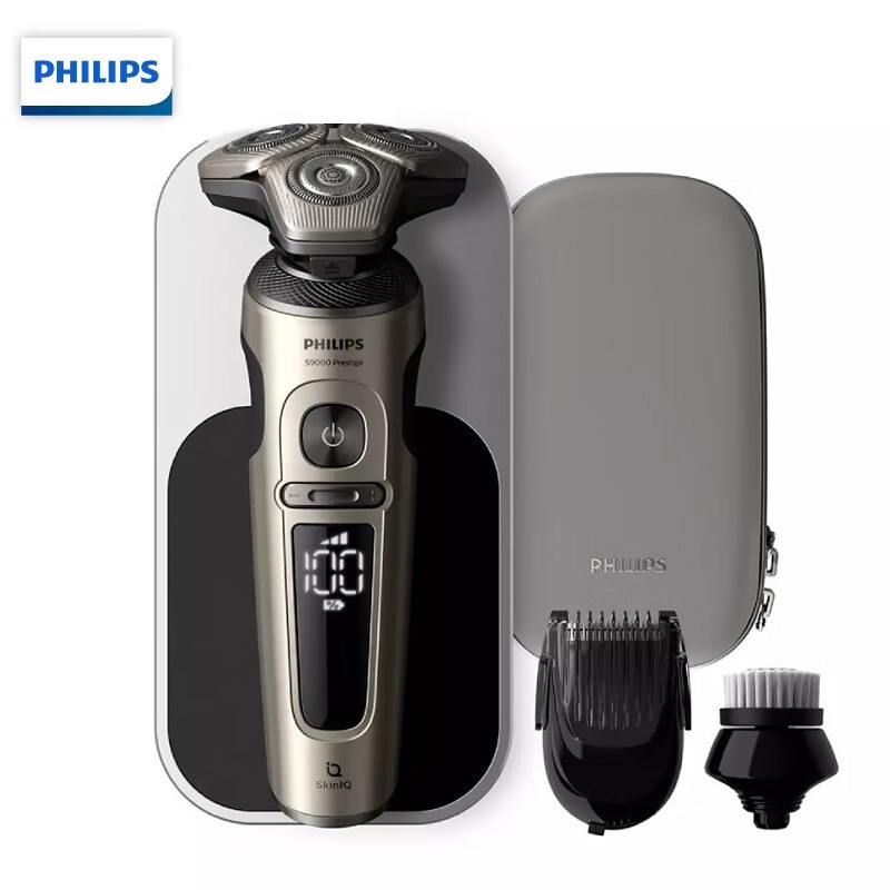 飞利浦(PHILIPS) 电动剃须刀 荷兰原装进口SkinIQ蜂巢9系智能光感刮胡刀 男士礼物 SP9873礼盒装