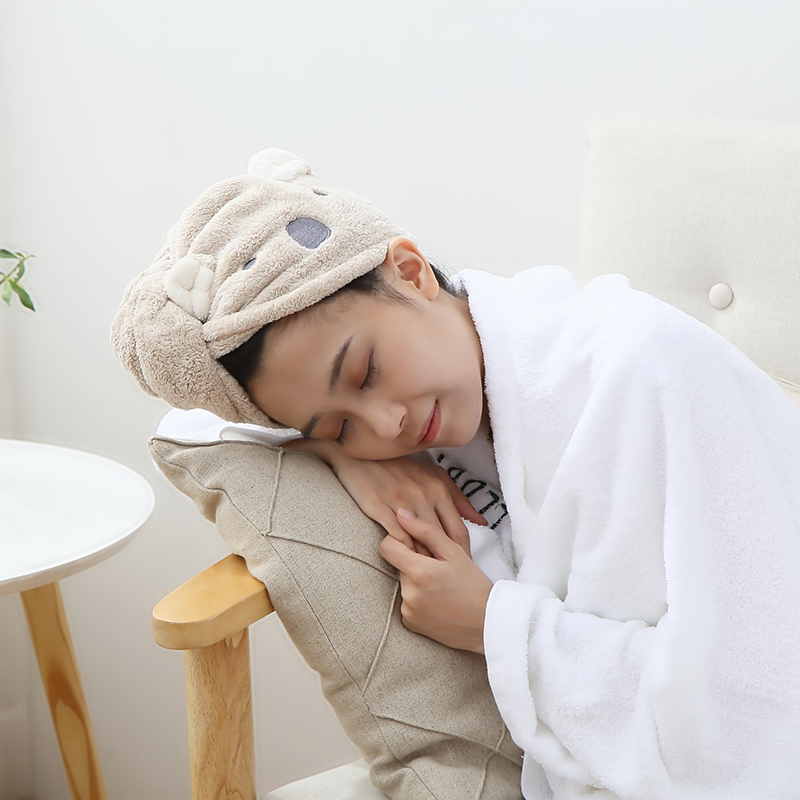 干发帽女吸水速干毛巾擦头发包头巾可爱韩国洗头帽子加厚 三维工匠 兔耳朵-蓝色[1个装]高清大图