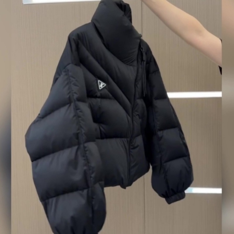 2025年新款棉服女冬短款韩版个性不规则棉衣设计感宽松加厚棉袄潮高清大图