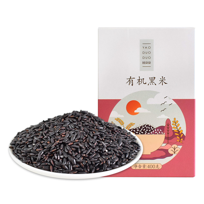 姚朵朵 有机黑米400g无添加 无染色 精选杂粮粥有机黑大米原料
