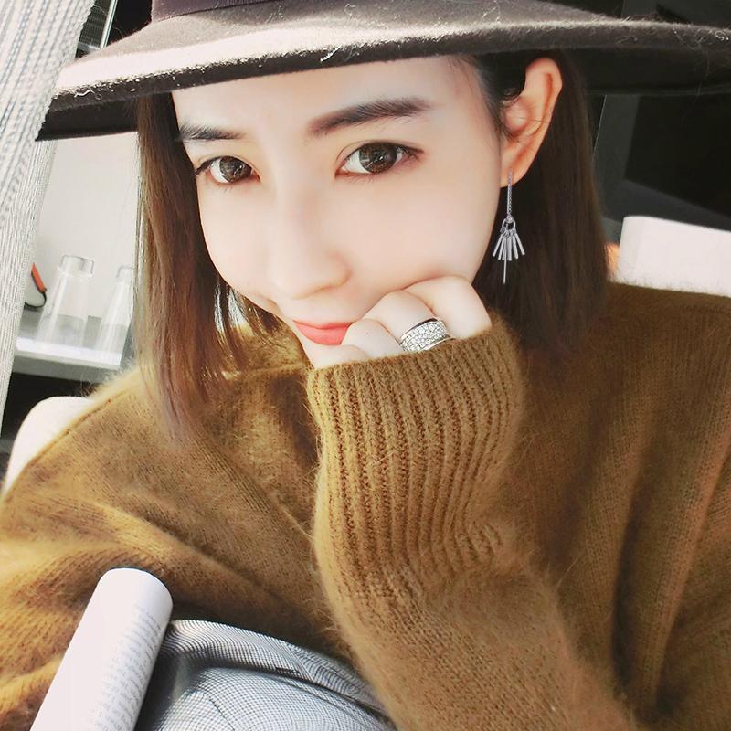 doctor朴信惠同款小流苏耳钉银日韩长款气质时尚耳环长条耳钉欧美送女朋友老婆生日礼送女朋友七夕情人节礼物