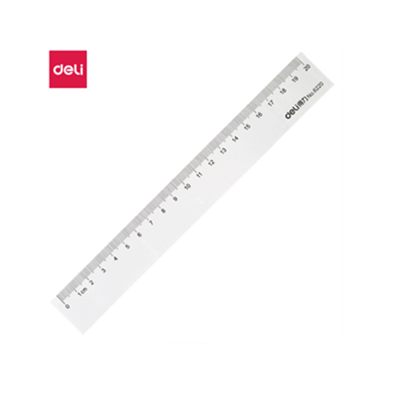 得力(deli)20cm直尺测量绘图尺子办公用品6220
