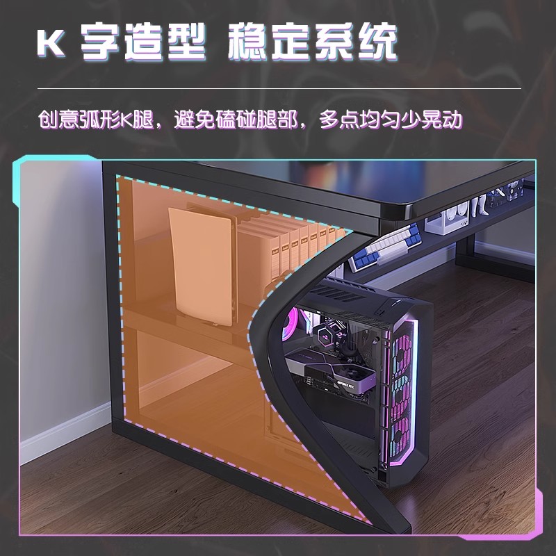 [补贴10%]电脑桌卧室家用电竞桌子工作台简易出租屋台式书桌学生写字办公桌高清大图