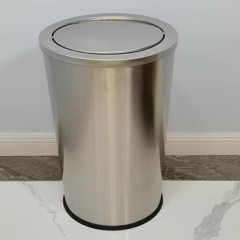 德力彩 不锈钢垃圾桶 翻盖38*73cm 个高清大图