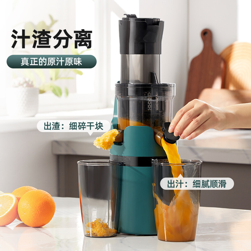 mokkom 磨客原汁机榨汁机 家用果汁机 渣汁分离大口径商用多功能鲜炸果汁蔬菜 打水果机器搅拌机 绿色MK-199高清大图