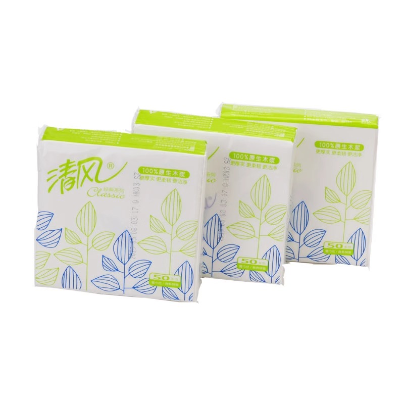 清风 抽取式餐巾纸 B702A 单层 230×230mm 50抽×96包 1箱