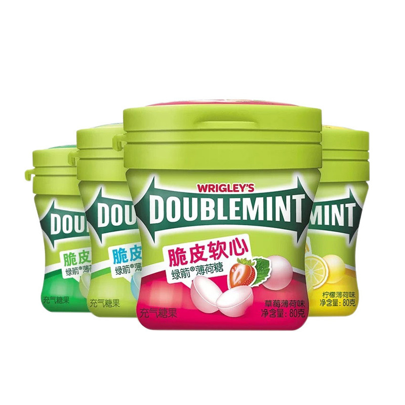 绿箭 脆皮软心薄荷糖 草莓味80g
