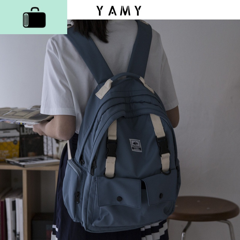 双肩包女中学生初中生百搭古着感背包大学生14寸电脑包大容量书包NEW LAKE