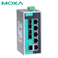 摩莎（MOXA）EDS-208A-MM-SC/EDS-208A-MM-ST 8口非网管百兆工业以太网交换机含两个多模光口