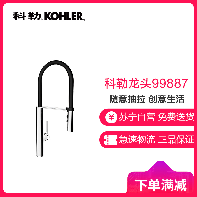科勒(KOHLER)厨房龙头 普洛特单把厨房龙头 水槽龙头 抽拉水龙头 99887T-4