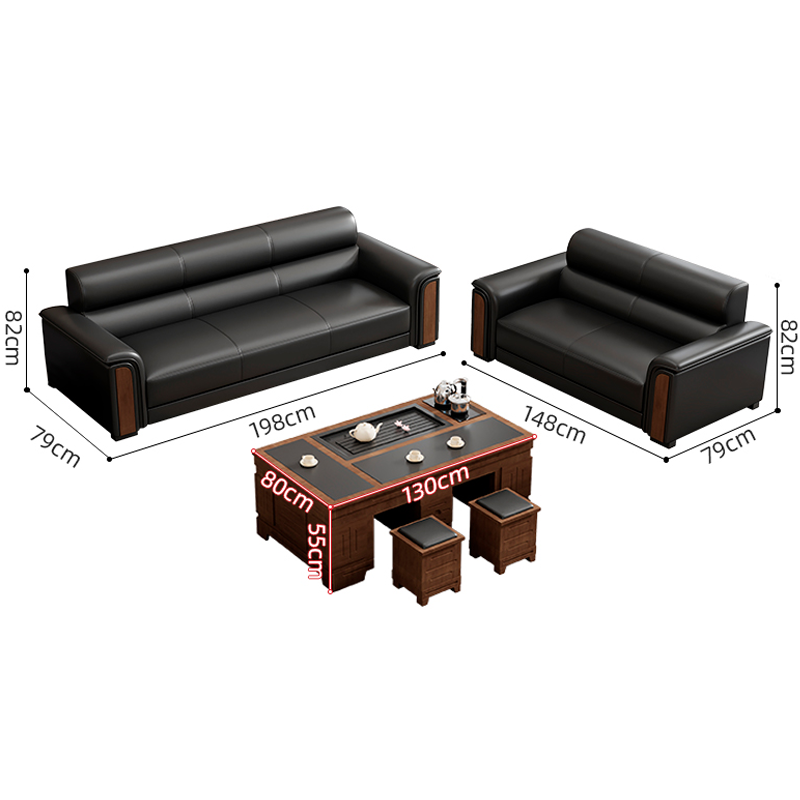 豫龙都 办公沙发 3+2+茶几 套高清大图