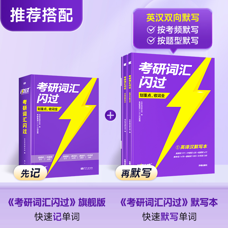 2024考研闪过[词汇+默写本+长难句] [正版]2026考研词汇25考研英语词汇5500词单词书2025英语一英语二历高清大图