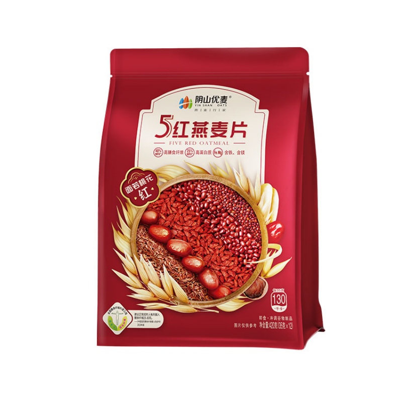 阴山优麦 5红燕麦片420克(35克*12) /袋