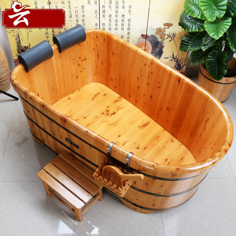 香柏木桶浴桶双人情侣沐浴桶泡澡桶木浴缸洗澡木桶_1 现货1.5米