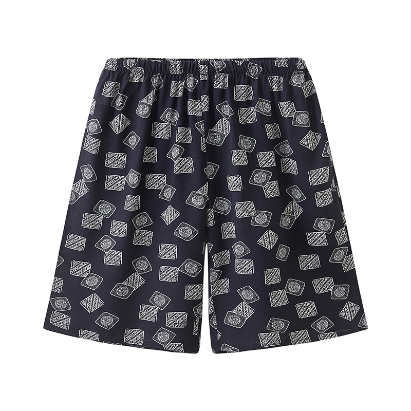 男士大裤头人造棉五分裤短裤家居睡裤宽松沙滩裤夏季大裤叉棉绸薄