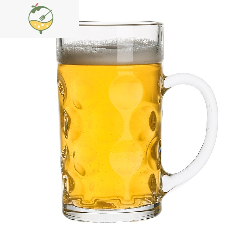 yicheng1000加厚啤酒杯超大容量玻璃杯带把大号英雄杯酒吧大扎啤杯