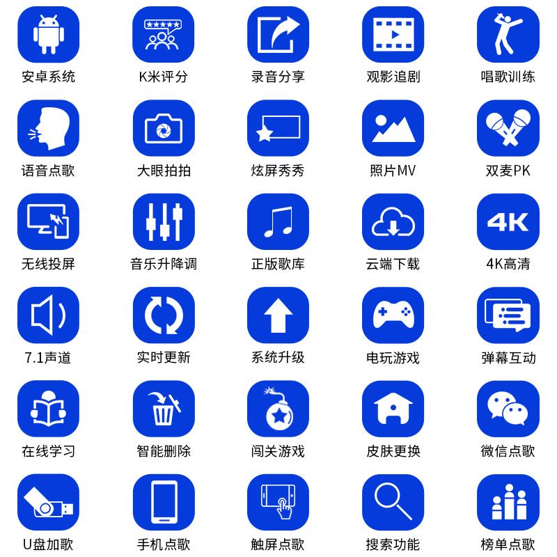 eVideo/视易 K72 主机内置8TB硬盘+21.5吋触摸屏白色落地架 智能高清KTV点歌机触摸屏家庭卡拉OK点唱机图片