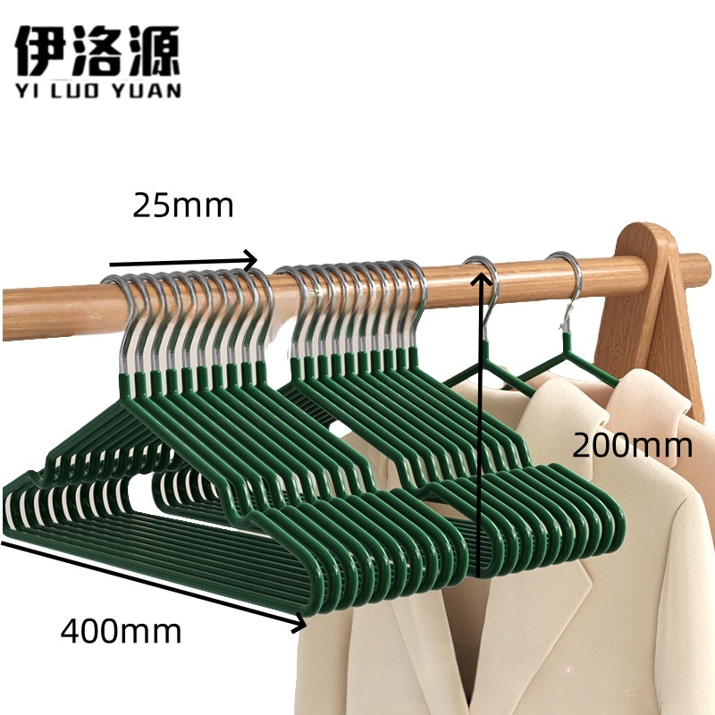伊洛源 衣架衣撑 轻奢绿+加粗400*25*200mm组