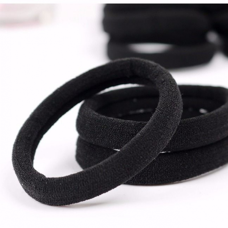 20条盒装无缝黑头绳黑色加粗高马尾扎头皮筋圈绳弹成人皮套头绳橡皮筋