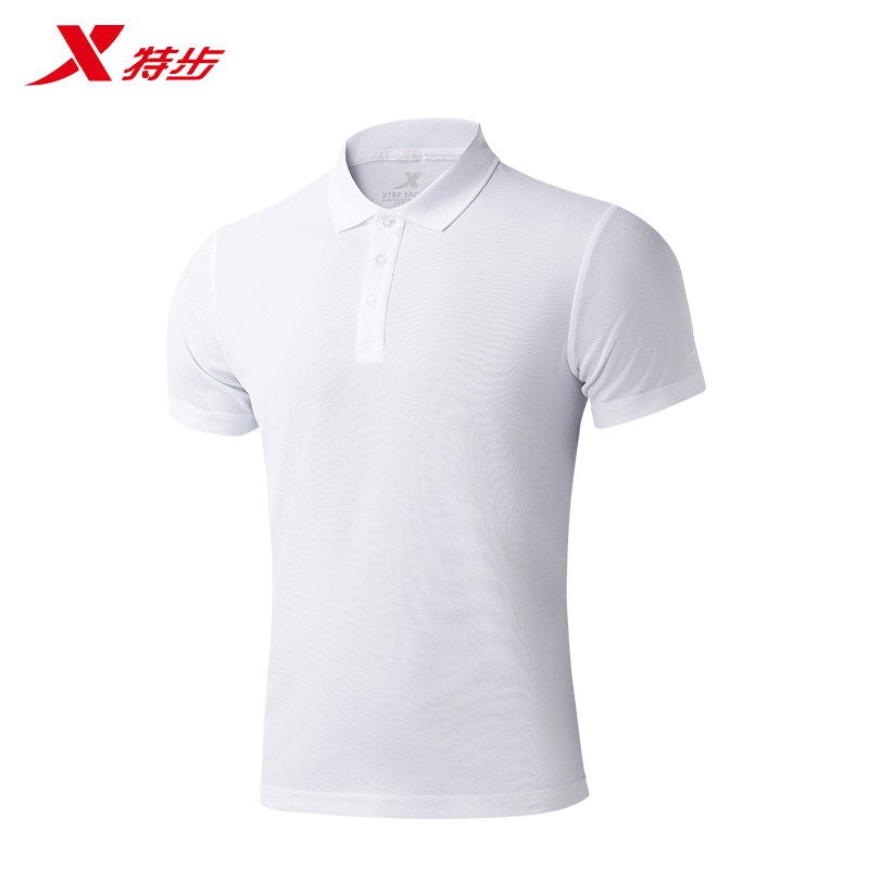 特步短袖POLO衫珍珠白975227028006/件高清大图