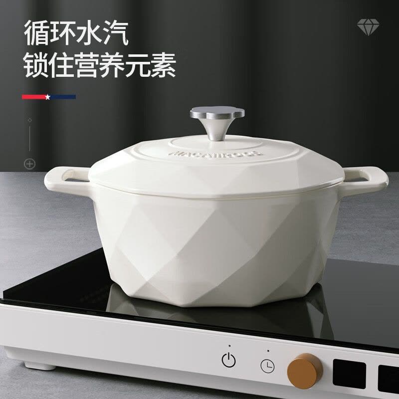迈卡罗(MACAIIROOS)MC-T24T2珐琅锅铸铁锅 家用煲汤锅炖锅炖盅砂锅焖焗锅双耳炖煮锅图片