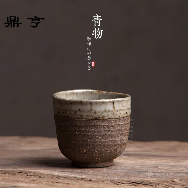 鼎亨青物粗陶品茗杯純手工茶杯景德镇产地货源