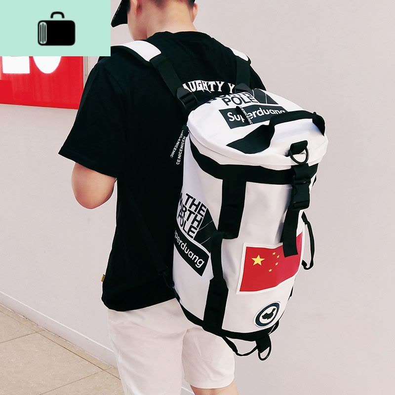 背包男潮时尚潮流双肩包ins潮牌学生书包大容量水桶健身旅行包女NEW LAKE图片