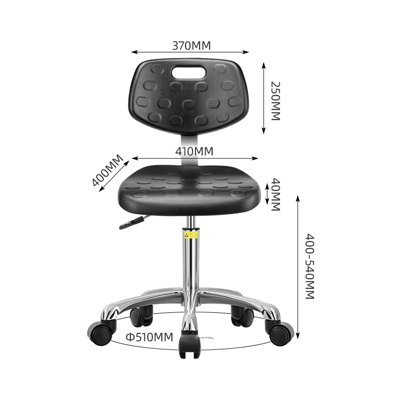 臻远ZY-7953防静电椅子车间流水线升降椅子 40-54cm铝合金不生锈五星脚款高清大图