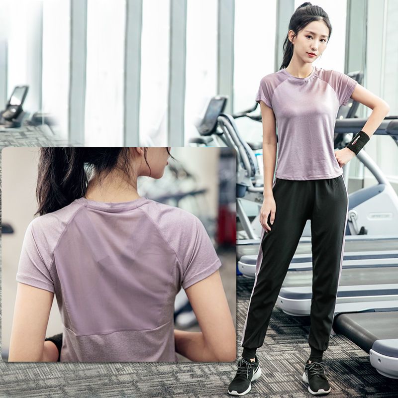 夏季运动套装女瑜伽服速干衣健身房跑步宽松晨跑健身服三件套