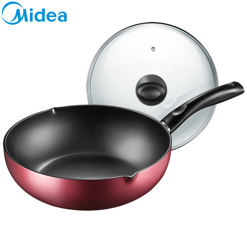 美的(Midea)炊具 CL28J1 不粘无油烟炒锅家用加厚锅电磁炉燃气煤气通用锅具炒菜锅炒锅