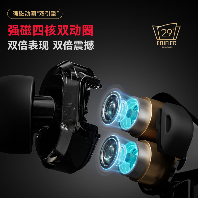 EDIFIER/漫步者 GM400双擎3.5mm版高清大图