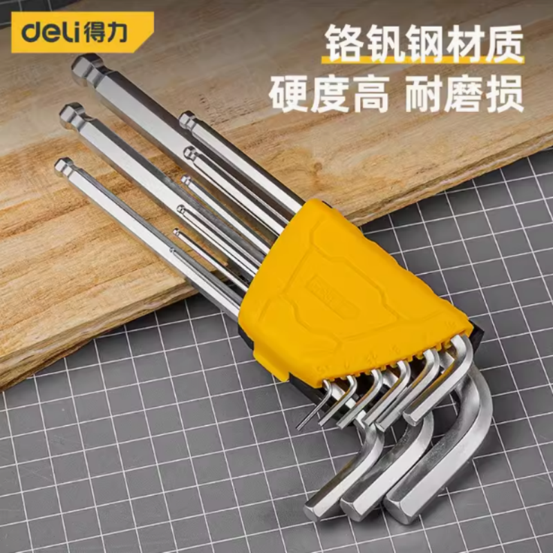 得力(deli )加长球头内六角组套 9件套 1.5-10mm DL3088 货期5-10天高清大图