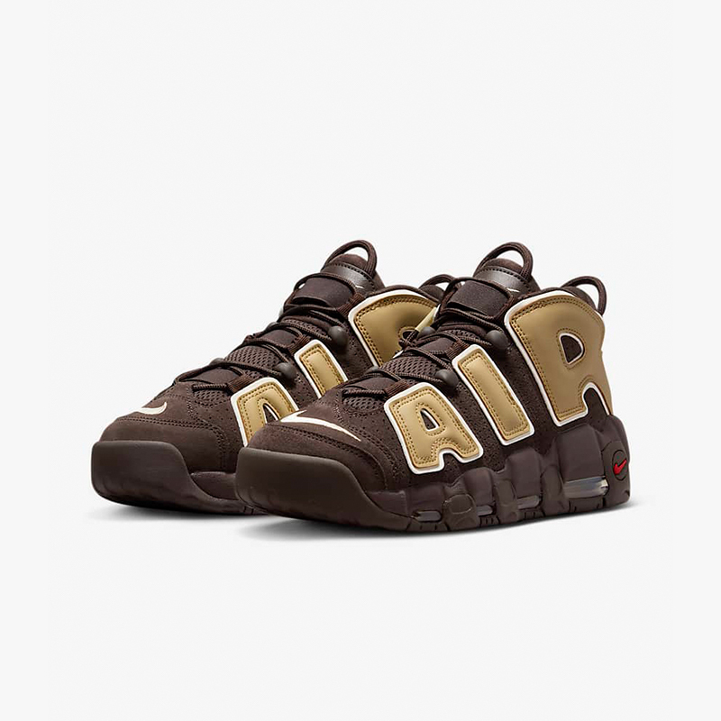 耐克nike air more uptempo 男鞋 棕色皮蓬复古篮球鞋 fb8883-200