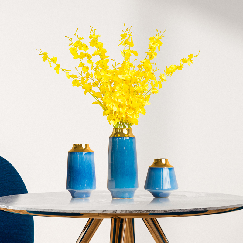 蓝色花瓶插花客厅新中式美式陶瓷家居饰品电视柜玄关轻奢装饰摆件
