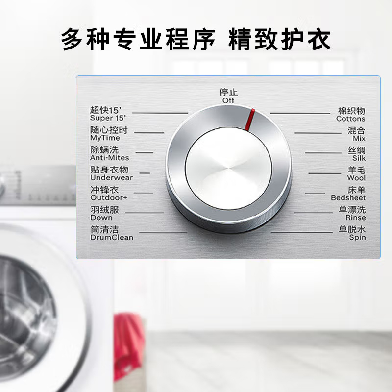 博世 BOSCH [6系净漾系列·健康除螨]10公斤变频滚筒洗衣机 自动除渍 除菌除螨 羽绒服洗 WGB254X00W